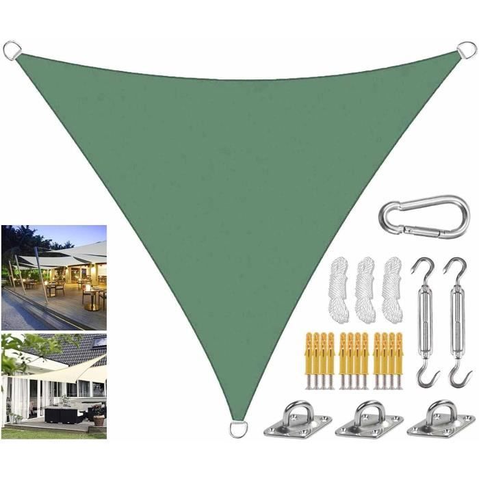 Voile D'ombrage Triangulaire Imperméable Hitopin - 2x2x2 M, Protection UV 95% - Pour Jardin, Terrasse, Piscine - 5