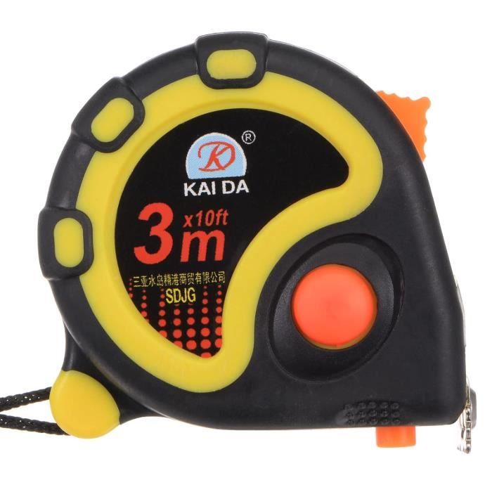 Mètre Ruban 10 Mètres - Lot De 2 Rubans Rétractables Auto-bloquants Double Face - Largeur 25 Mm En Acier Fluorescent - Précision Industrielle - 9