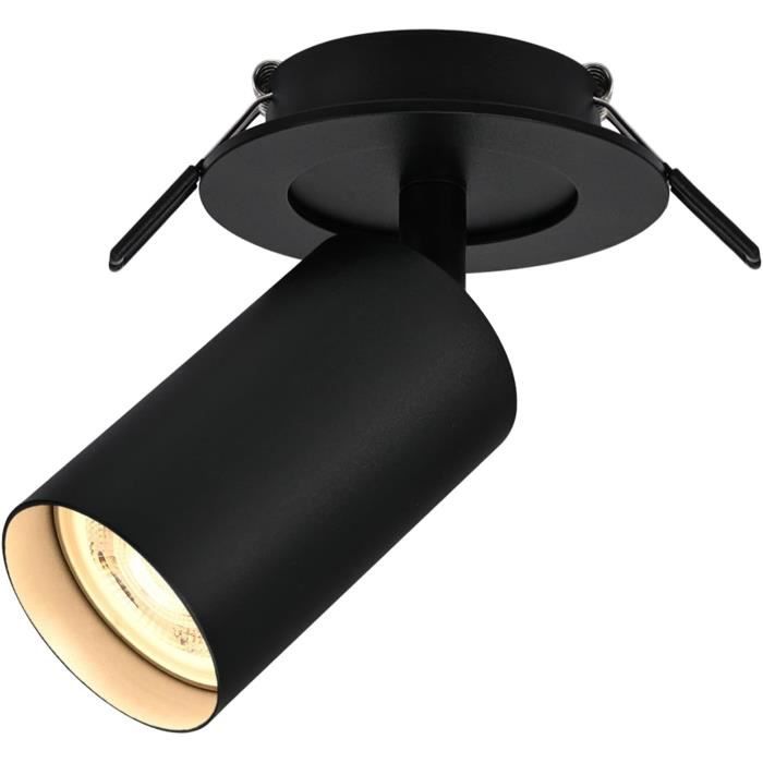 Spots Plafond LED Orientables GU10 - Noir 2 Pièces Sans Ampoules