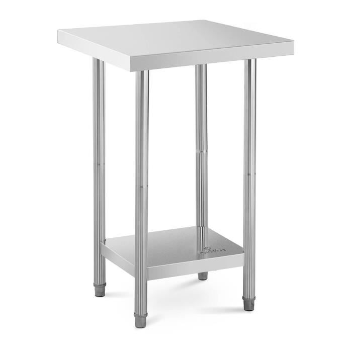 Table De Travail Inox 100x60x85cm LARS360 Avec Backsplash - Table Préparation Alimentaire Restaurant Professionnelle