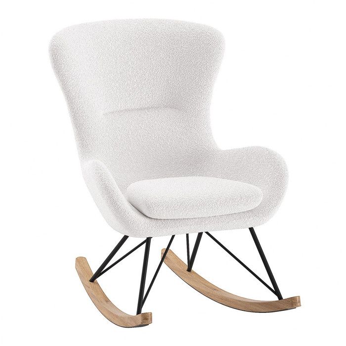 Fauteuil à Bascule Bouclette Rocky 101cm Blanc Fauteuil à Bascule Bouclette Rocky 101cm Blanc