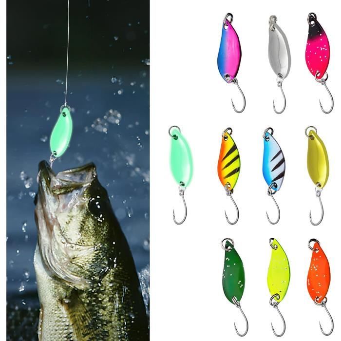 Cuillère de pêche - 10 Pièces - Métal - 3cm - 2.5g - Couleur aléatoire