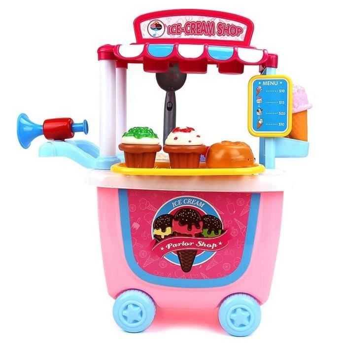 Jouet Chariot De Creme Glacee Pour Enfants Bebe Fille Simulation Jeu De Role Educatif Achat Vente Jeu D Apprentissage Cdiscount