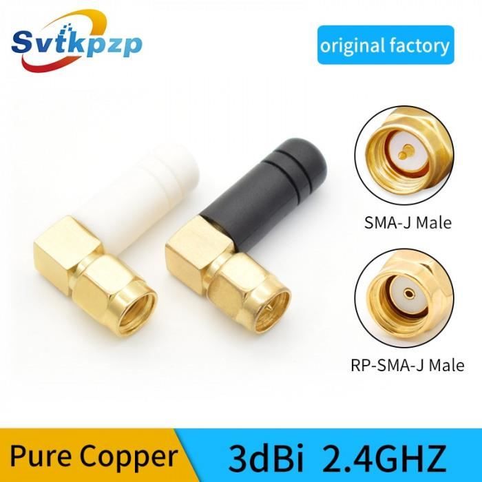 Antennes WiFi Miniatures - Lot De 2 - 2.4 GHz 3 DBi - Gain Élevé, Étanche - Pour Amplifier Signal Réseau - Connecteur SMA Mâle - 4