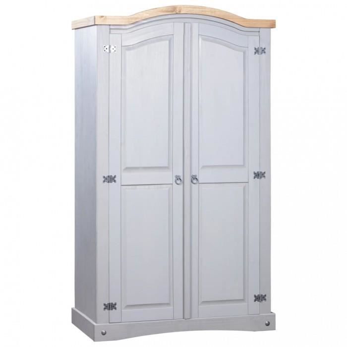 Garde-robe - Corona - 2 portes - Pin mexicain - Gris
