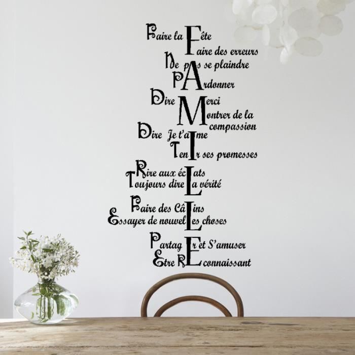 Sticker texte pour décoration murale