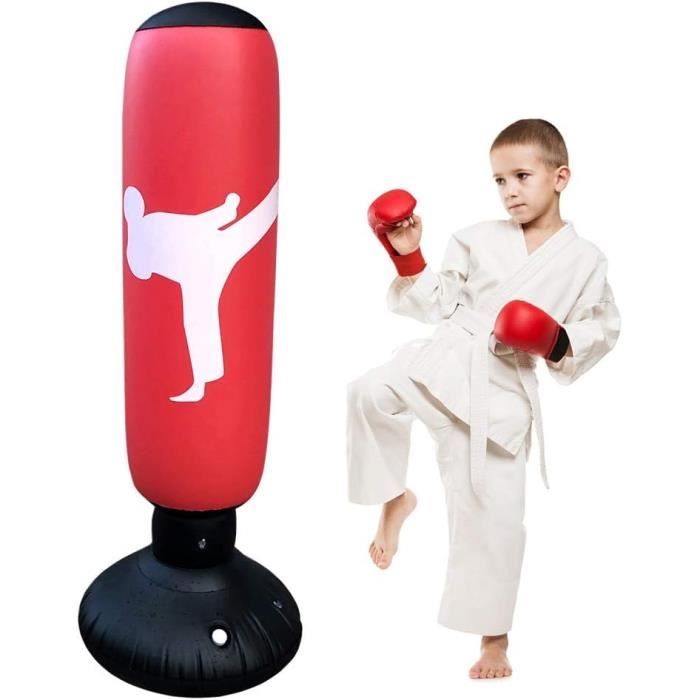 Sac De Frappe Gonflable Enfant - 120x65cm - Entraînement Boxe - Cadeau Anniversaire