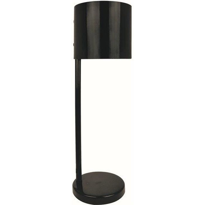 Lampe de bureau - Design - Métal noir mat - Eclairage LED - Compatible ampoule E14 - 40 Watts