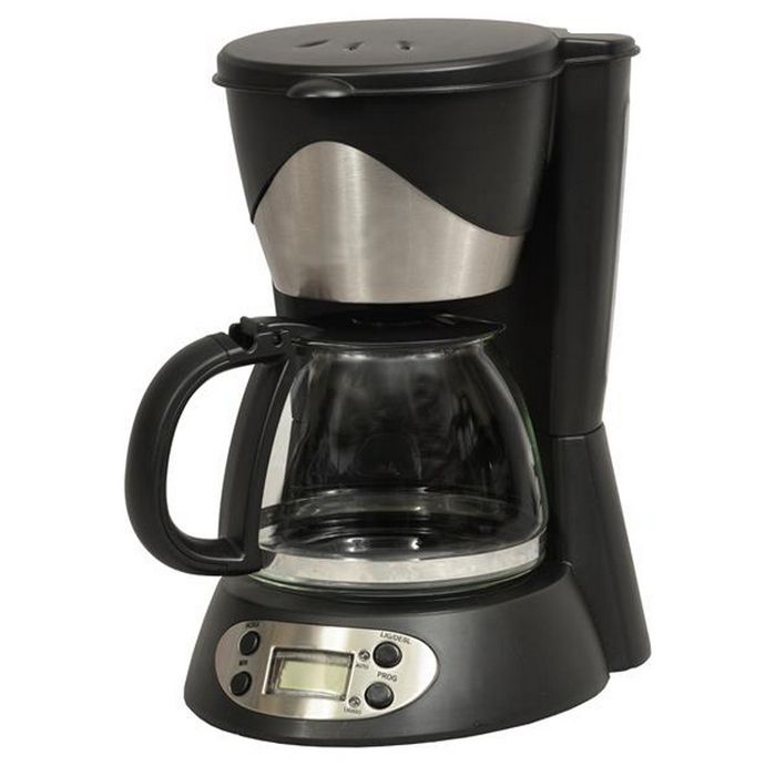 Cafetière KITCHEN CHEF KSMD230T - 6 tasses - Inox/Noir - Programmable