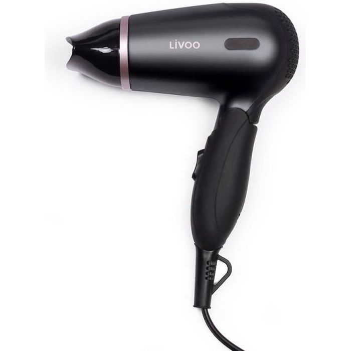 Sèche-cheveux de voyage LIVOO DOS175 - 2 vitesses - Bi-voltage 120/230 Volts - Poignée ergonomique pliable
