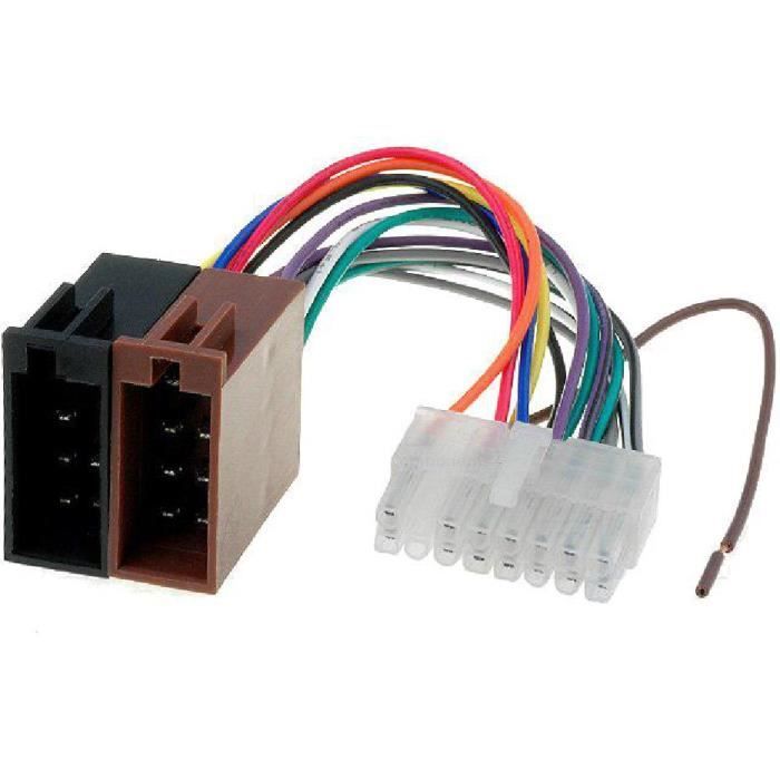 Câble adaptateur fiche iSO pour autoradio Clarion   16 pin 