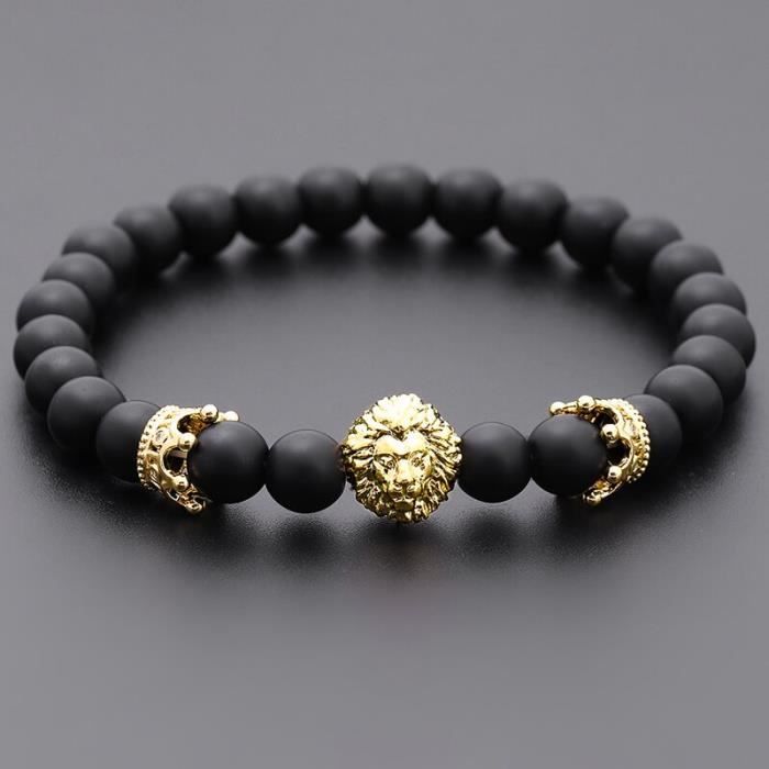 Bracelet - Nouvelle Collection - Lion - 8mm - Mixte - Adulte