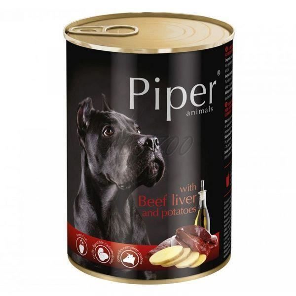 Piper Avec Foie De Boeuf Et Pommes De Terre, Nourriture Pour Chiens 400g Piper, En Conserve