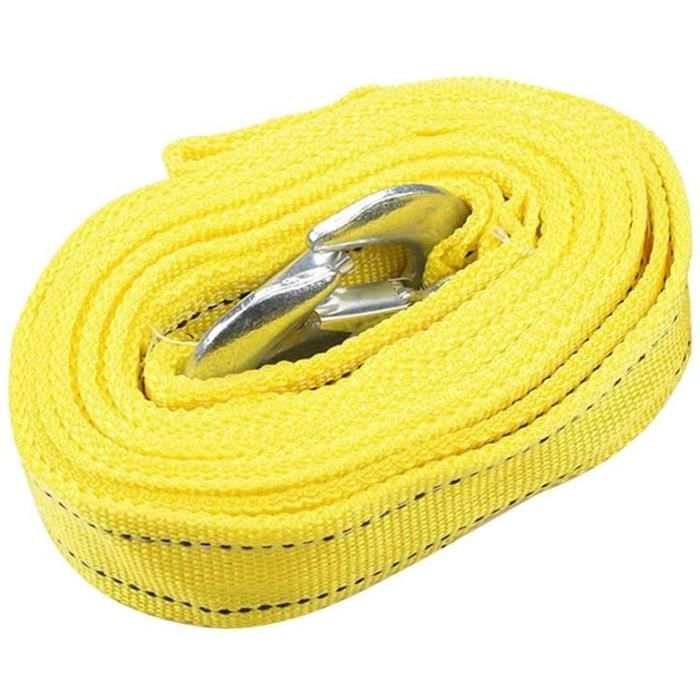 Corde de Remorquage, Fournitures d'Urgence pour Voiture, Corde de Remorquage double, 3 Tonnes, Courroie de Remorquage de 4 Mètres, Corde de Remorquage Épaissie et Élargie
