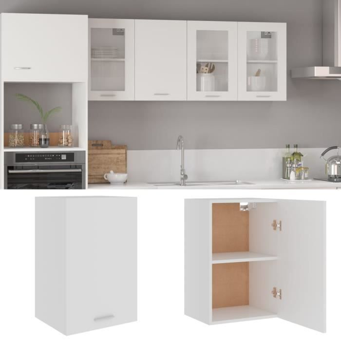 jill - new armoire suspendue de cuisine, meuble haut de cuisine blanc 39,5x31x60 cm aggloméré|5487