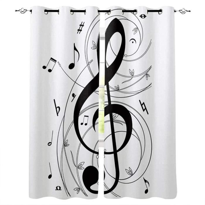 Rideau Occultant Art Notes De Musique Thermique Insonorisation 60x160cm ...
