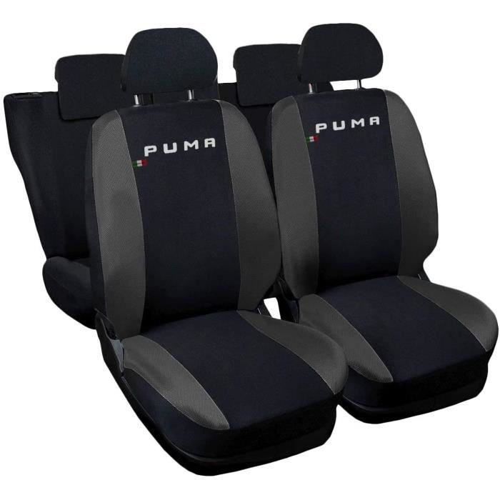 Housses de siège compatibles avec Puma, Noir / Gris Foncé