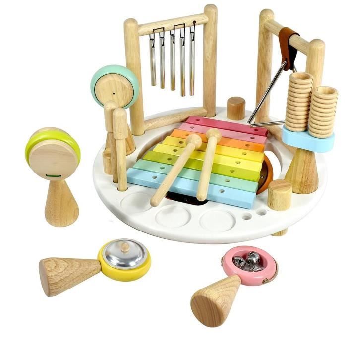 Jeu dapprentissage - I M TOY - Centre Musical Melody Mix en bois - Couleurs pastel - Découverte des sons