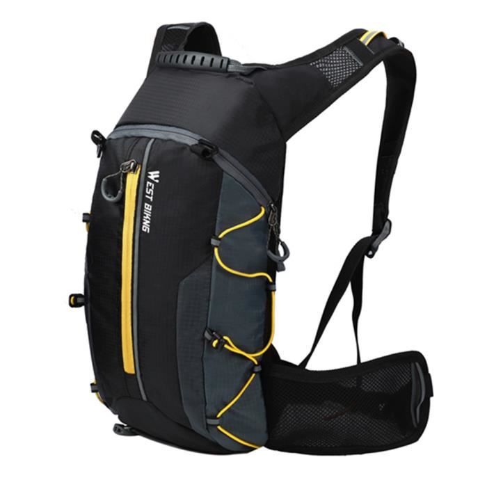 Jaune WEST BIKING – sac à dos de cyclisme 10l, pliable, étanche, respirant, ultraléger, pour escalade et vtt