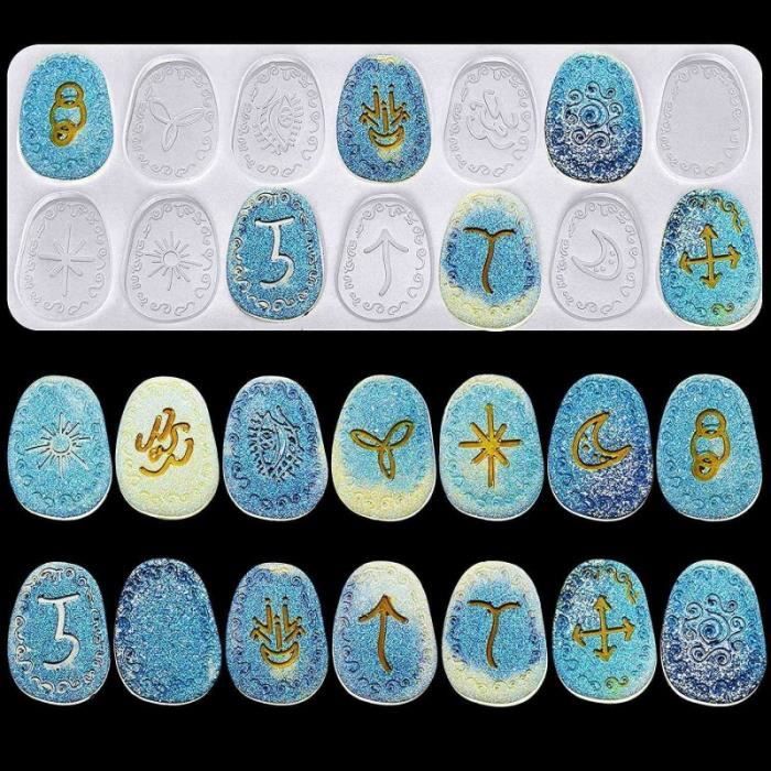 Mot Rune HM30304 Sorga Runa Moule en résine symbole Rune lettre en silicone ...