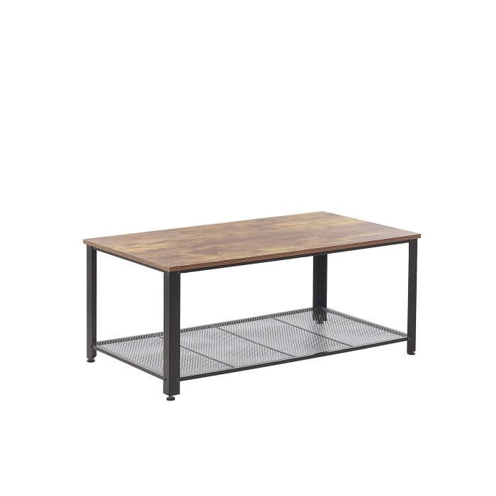 Beliani - Table basse bois foncé et noire 106 x 60 cm ASTON Beliani - Table basse bois foncé et noire 106 x 60 cm ASTON