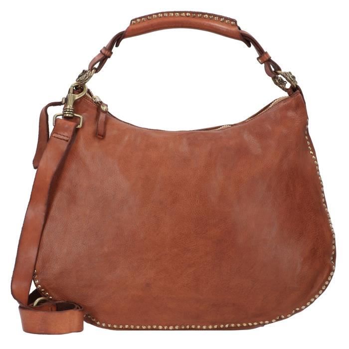 Sac à main moyen modèle Emie en cuir lisse et nubuck
