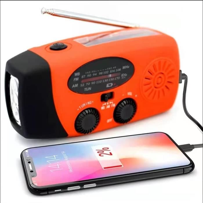 Chargeur De Batterie Portable à Manivelle - Dynamo De Survie Pour Camping, Randonnée & Urgences - Version Manuelle