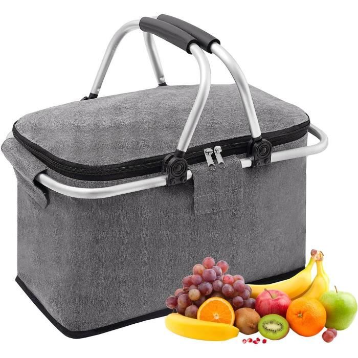 Panier De Pique-nique Isotherme Navaris 27L – Pliable, étanche – Pour Plage, Parc, Forêt