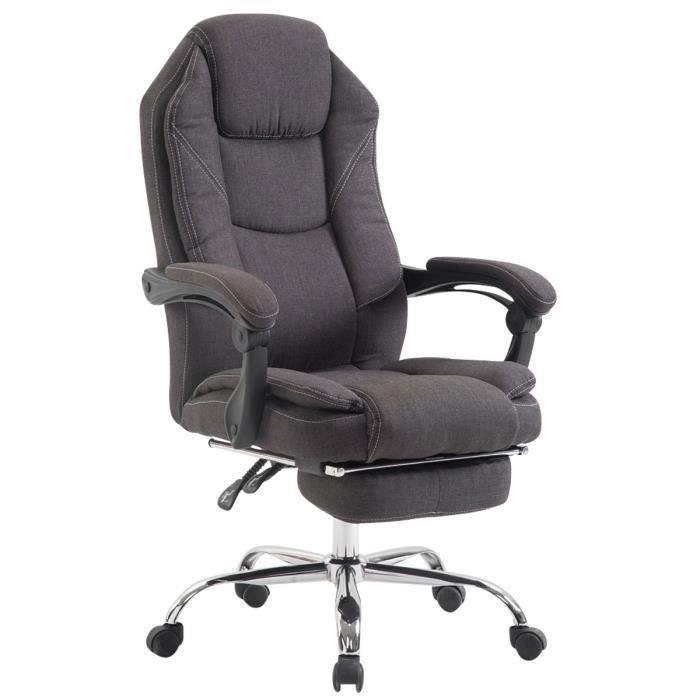 Fauteuil de bureau - CLP - Castle - Tissu - Gris foncé - A roulettes