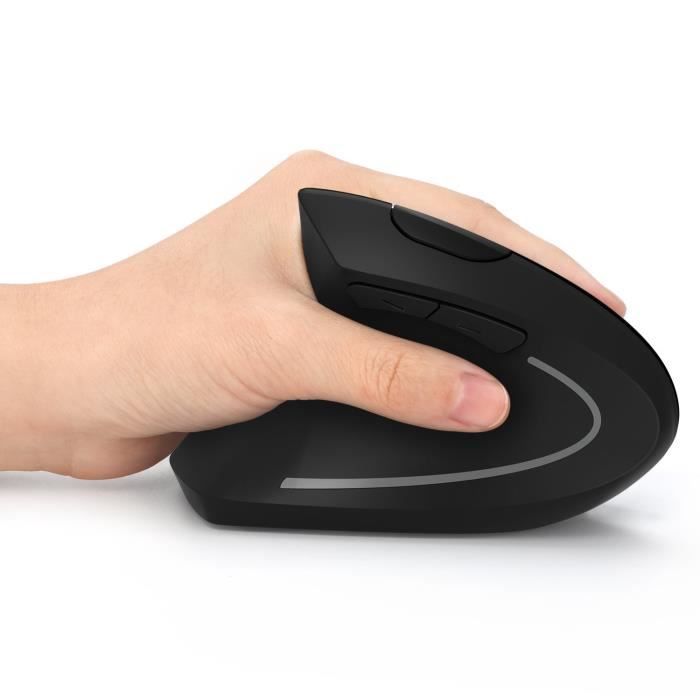 Souris optique gaucher Sans Fil Modèle vertical  Design ergonomique – prévention de lépicondylite pour le bras  6 boutons