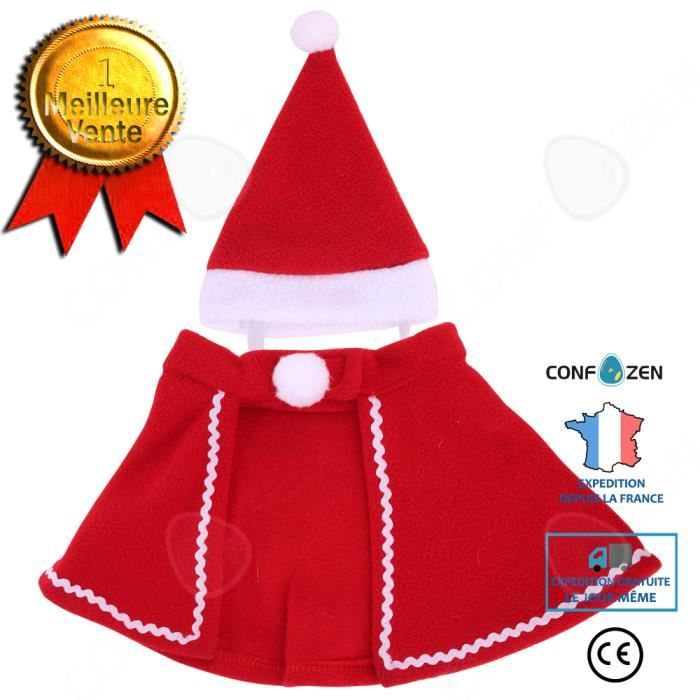 Comparer les prix de CONFO® Vêtements pour chiens chiots en peluche chien manteau chapeau robe rouge habiller casquette pour animaux de compagnie manteau