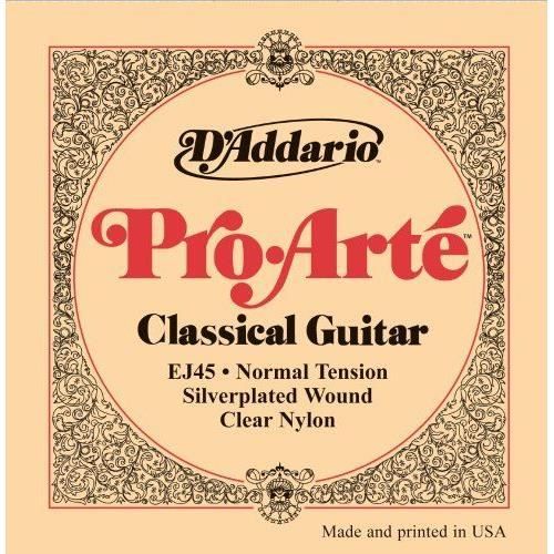 Cordes De Guitare Classique D'Addario Pro-Arte EJ45 - Nylon, Tension Normale - Son Chaud Et équilibré