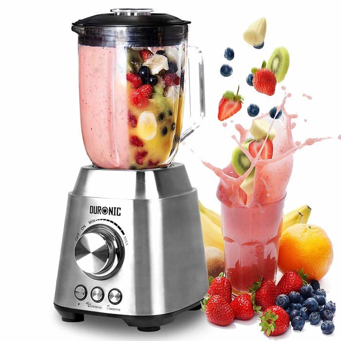Duronic BL102 Blender Mixeur Puissant de 1000W en Acier Inoxydable avec