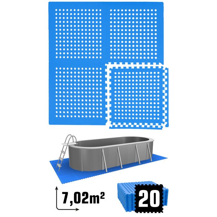 EYEPOWER Lot De 12 Tapis De Protection Sol – 63x63 Cm, Épais 2 Cm, 4,8 M² – Mousse EVA