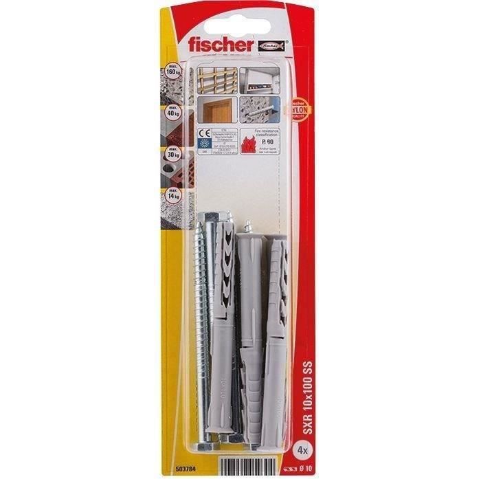 FISCHER - Cheville rallongee sxr 10x100 ss blister de 4