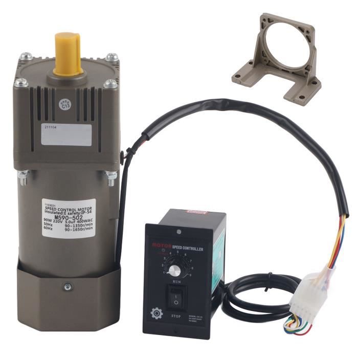 Moteur à Engrenages AC 220V 90W Avec Variateur De Vitesse - Couple élevé 20K - Pour Machines, Outils, Bricolage
