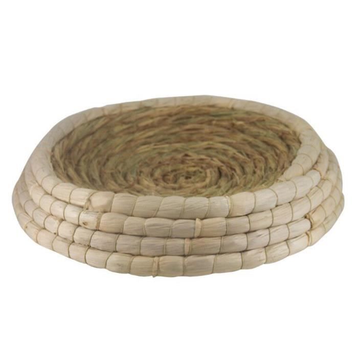 Comparer les prix de KEENSO lit de chat tissé Nid de chat en paille tissé à la main Nid de chat rond animalerie panier Diamètre inférieur 28cm/11in