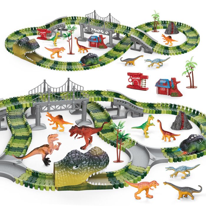 Circuit Voiture Dinosaure - KEEJAA - 238 Pièces - Électrique - Pour Enfants 3-6 Ans - Mixte