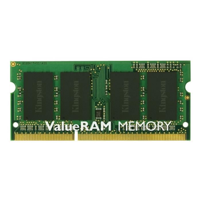 Mémoire Kingston ValueRAM DDR3L 4 Go SO DIMM 204 broches 1600 MHz PC3L 12800 CL11 1.35 V sans tampon non ECC