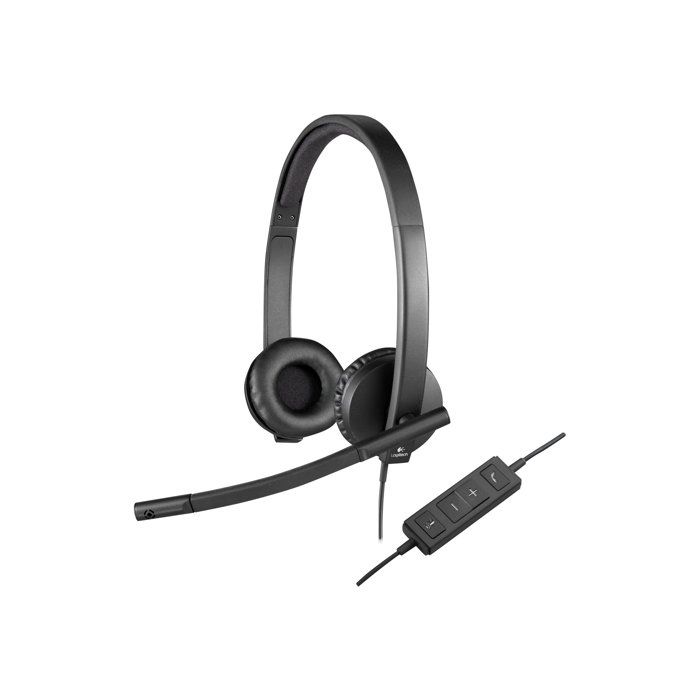 Casque Binaural - Logitech - H570e - Noir - USB - Anti-bruit de respiration