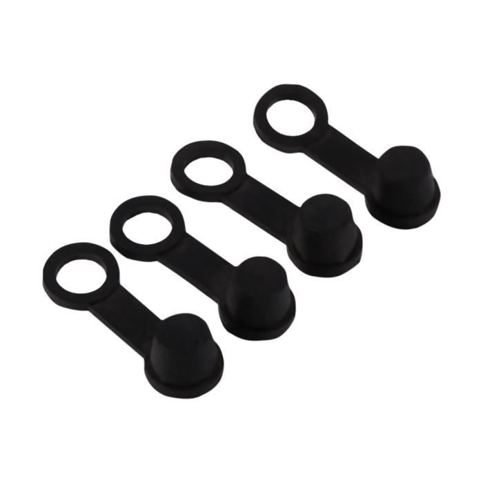 sourcing map 50pcs Caoutchouc Embouts 5/8(16mm) ID Vinyle Rond Terminal Capuchon Housse Vis Filetage Protections Noir