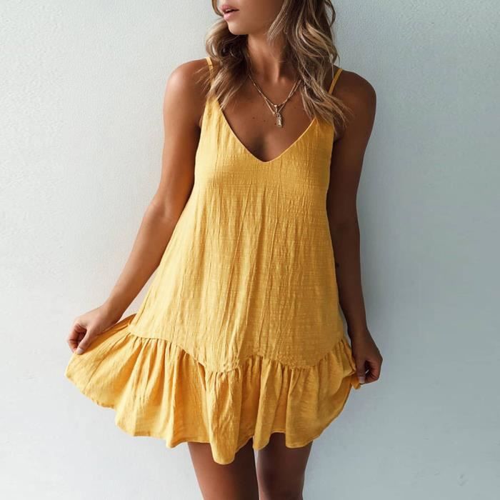robe jaune dos nu
