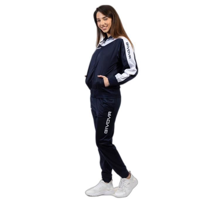 Survêtement femme Givova Roma - navy blue/white - L - Football - Multisport - Manches longues