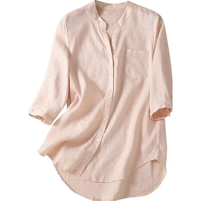 Chemise Femme - Chic et lgant - Coton et Lin - Manches Longues ...