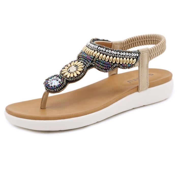 Sandales plates - de plage style bohème pour décontractées à - FR59FJ