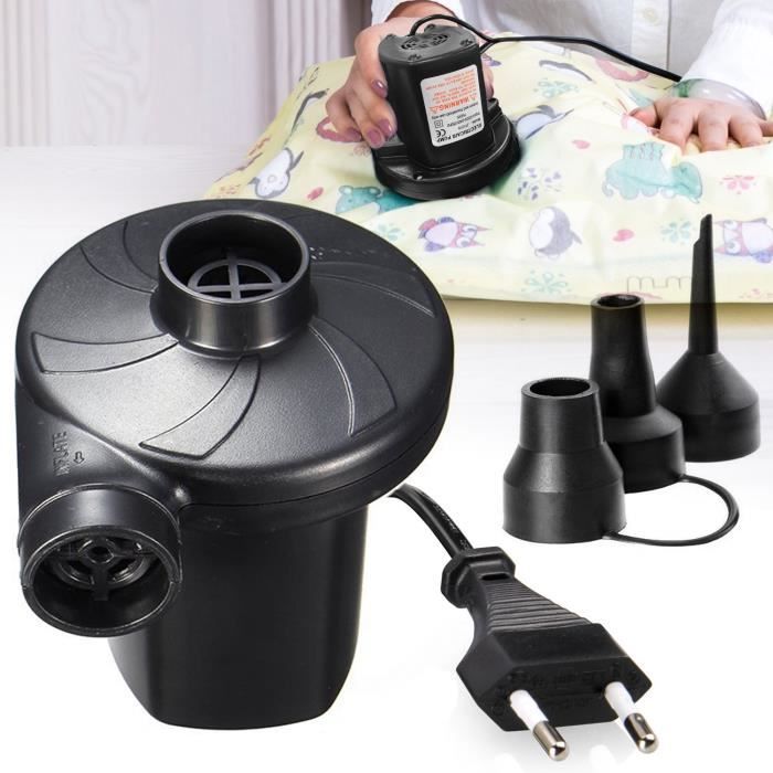 Pompe à Air Électrique 220V Portable - Gonfleur/Dégonfleur Rapide Avec 3 Buses Pour Matelas, Bateaux, Piscines Gonflables - Débit 450 L/min