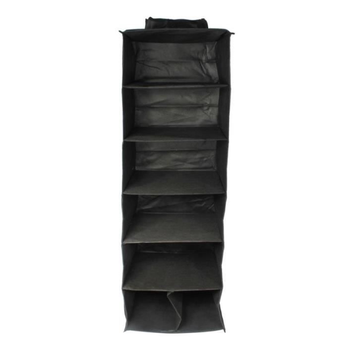 rangement compartimenté "dressing" 90cm noir - paris prix
