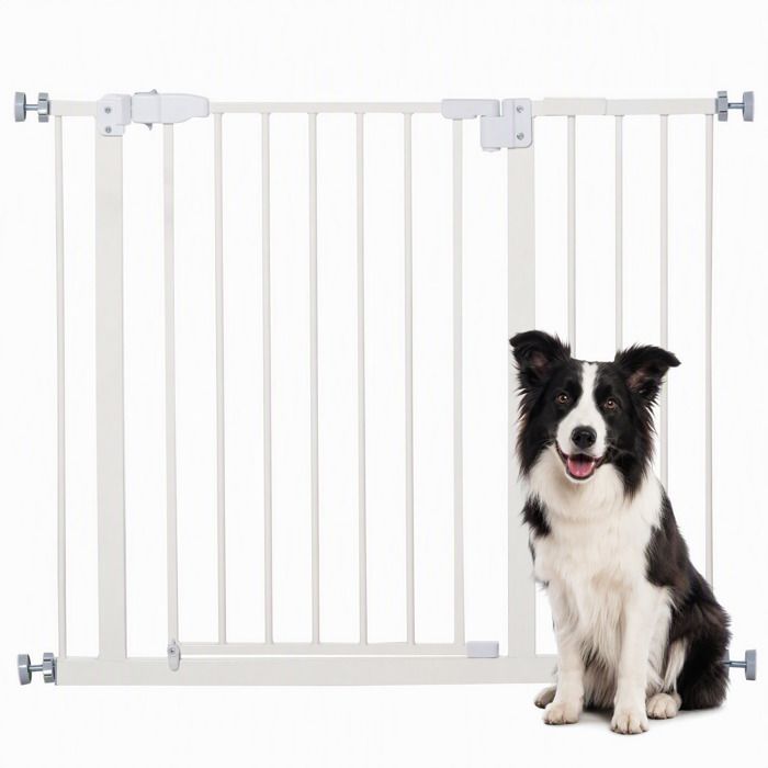 PawHut - Barrière de Sécurité Animaux - Métal - 97.5x3.5x76.2cm - Blanc