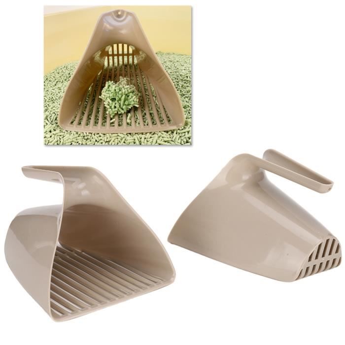 Meilleurs prix pour Pelle à litière pour chat - SALUTUYA - Kit de 2 pièces - Ergonomique - Plastique PP - Marron clair