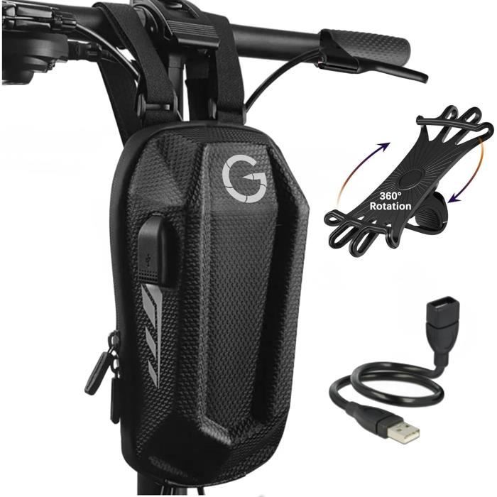 Sacoche Étrier Trottinette Électrique/Vélo – 16x15x9cm – Tissu Dupont – Noir